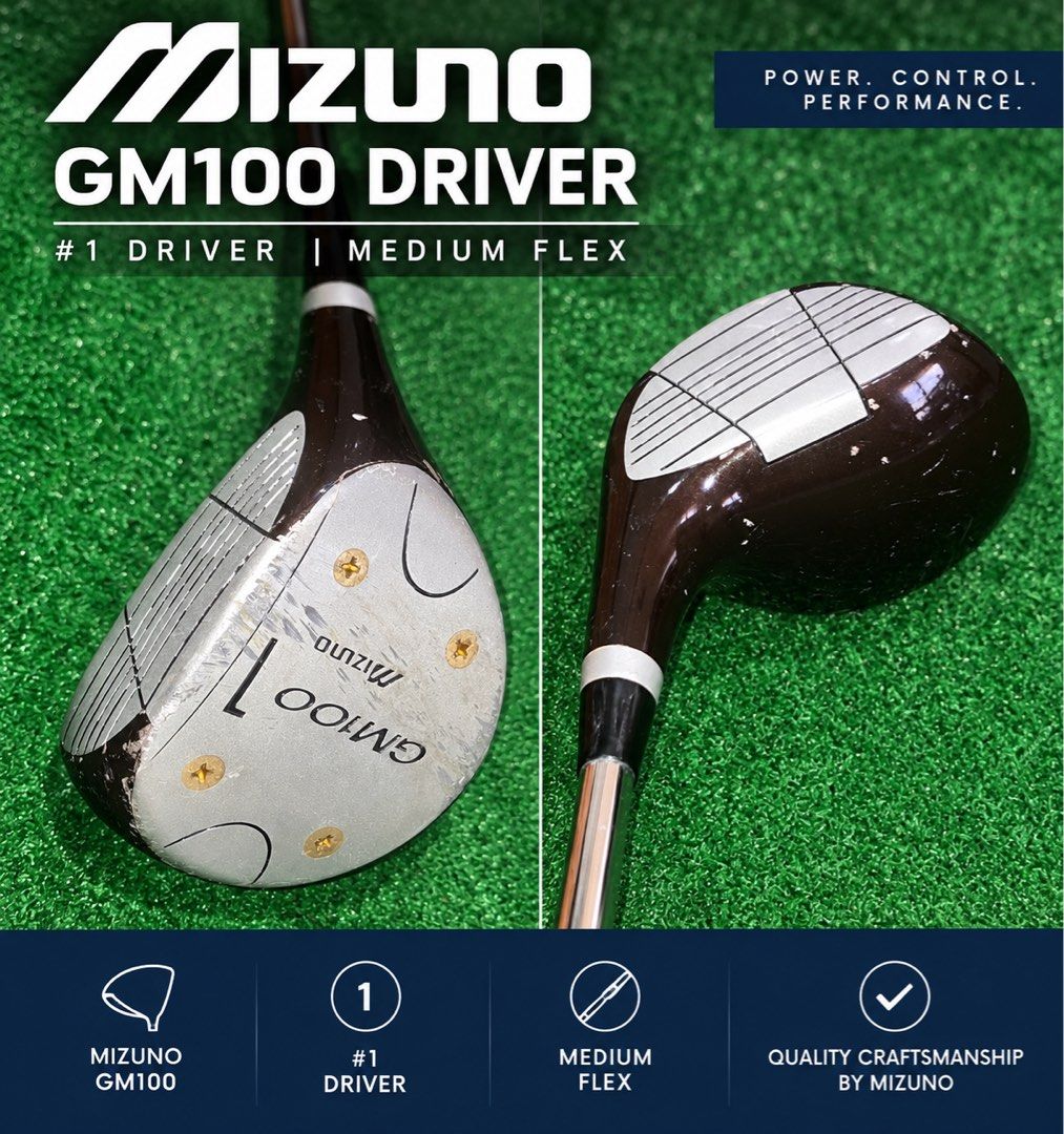 Mizuno GM100 Driver #1 Driver Medium Flex (Category: Golf) located in San Juan City. Submitted by lowcostitems111 (Listing ID 1463466252, Image 1). Description: * Mizuno GM100 #1 Driver * Medium Flex * Men’s golf club * Pre-owned condition with visible signs of use/scratches * Please see photos for actual condition * ₱500 negotiable * 📍 Pick-up anytime in San Juan City * Message me for inquiries or to arrange viewing..