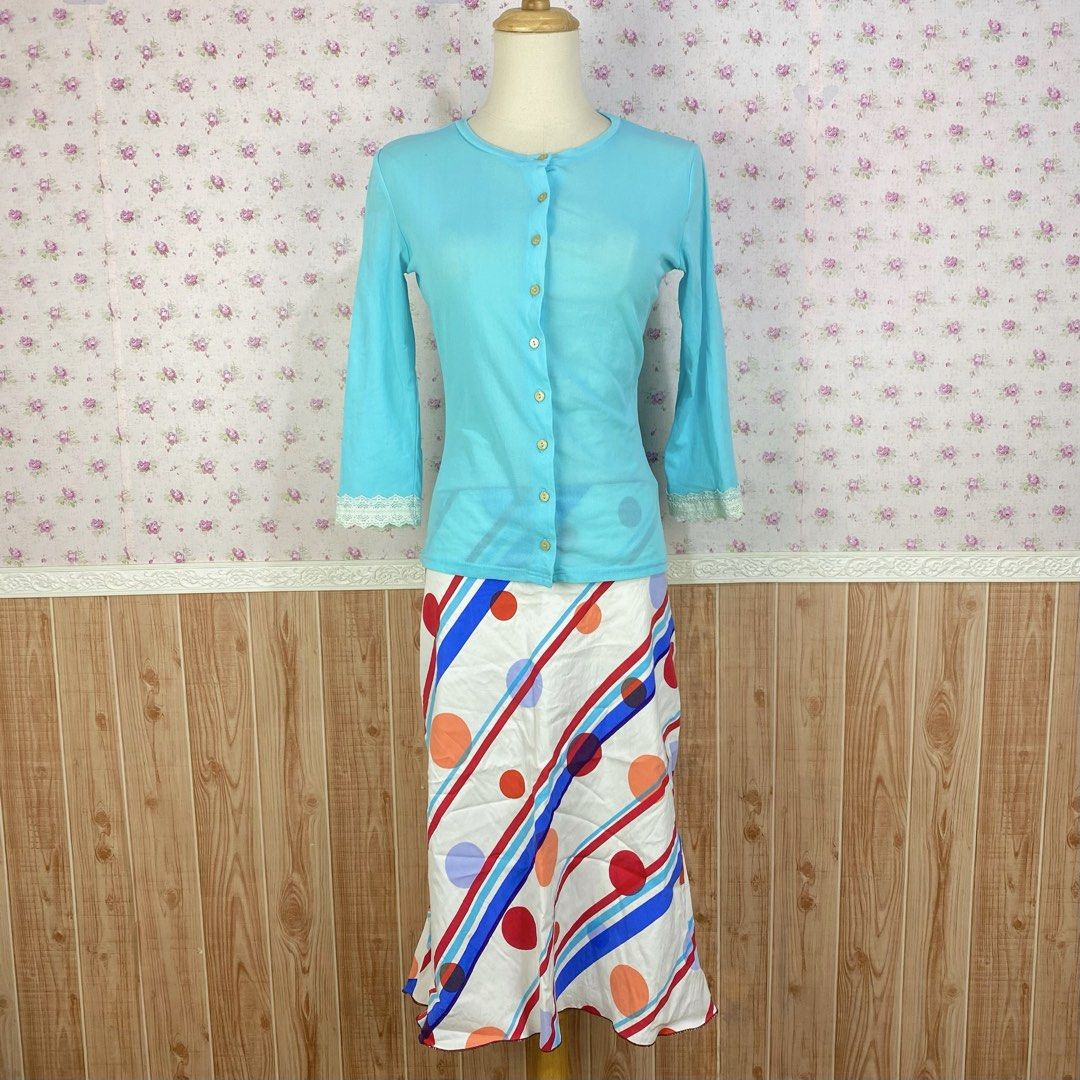 Morgan de toi teal mesh cardigan (Category: Longsleeves) located in Dagupan City. Submitted by maxi.vint (Listing ID 1463477987, Image 2). Description: Small to medium.