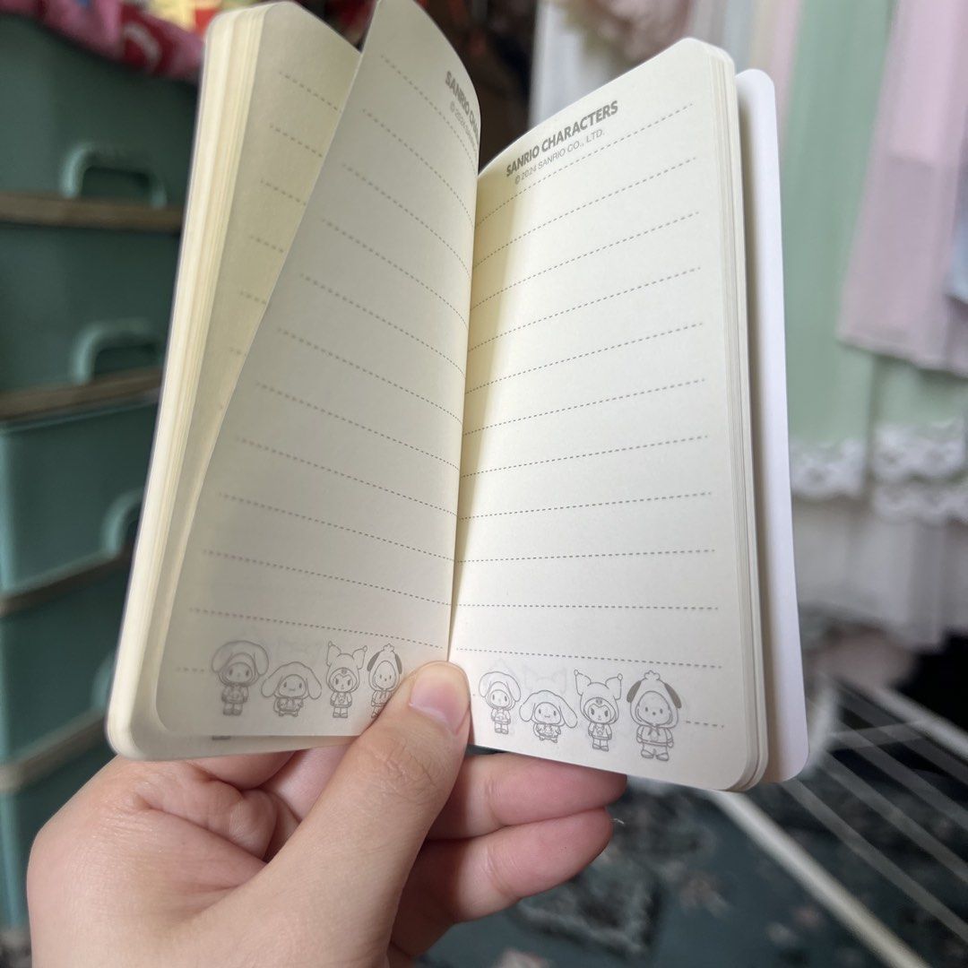 My Melody Sanrio Mini Notebook (Category: Stationery & School Supplies) located in Quezon City. Submitted by mei_declutters (Listing ID 1463405127, Image 3). Description: - Adorable My Melody notebook in pink - Features glittery details and cute characters - Compact and portable size, ideal for on-the-go notes - Makes a lovely small gift - Authentic licensed Sanrio product.
