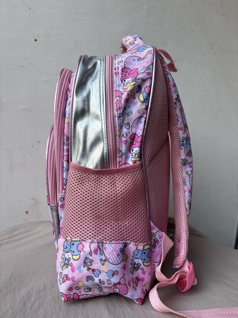 My Melody Sequin & Strawberry Print Backpack (Category: Backpacks) located in Manila. Submitted by dgzmnmariaeunice (Listing ID 1463436625, Image 2). Description: - Adorable My Melody design - Sparkly sequin details on the top flap - All-over strawberry and candy print - Convenient mesh side pockets - Comfortable padded shoulder straps - Spacious interior for essentials - Ideal for school or everyday adventures.