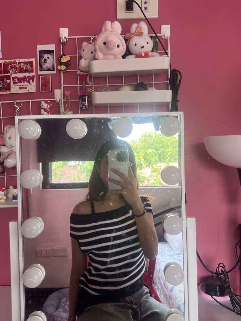 Navy and White Striped Off-Shoulder Top (Category: Blouses) located in Antipolo. Submitted by riesns (Listing ID 1463391520, Image 3). Description: - Cute navy and white striped off-shoulder top - Can be worn on or off the shoulders - Versatile: perfect for casual outings or dressing up - Looks great with skirts or pants - Comfortable fabric.