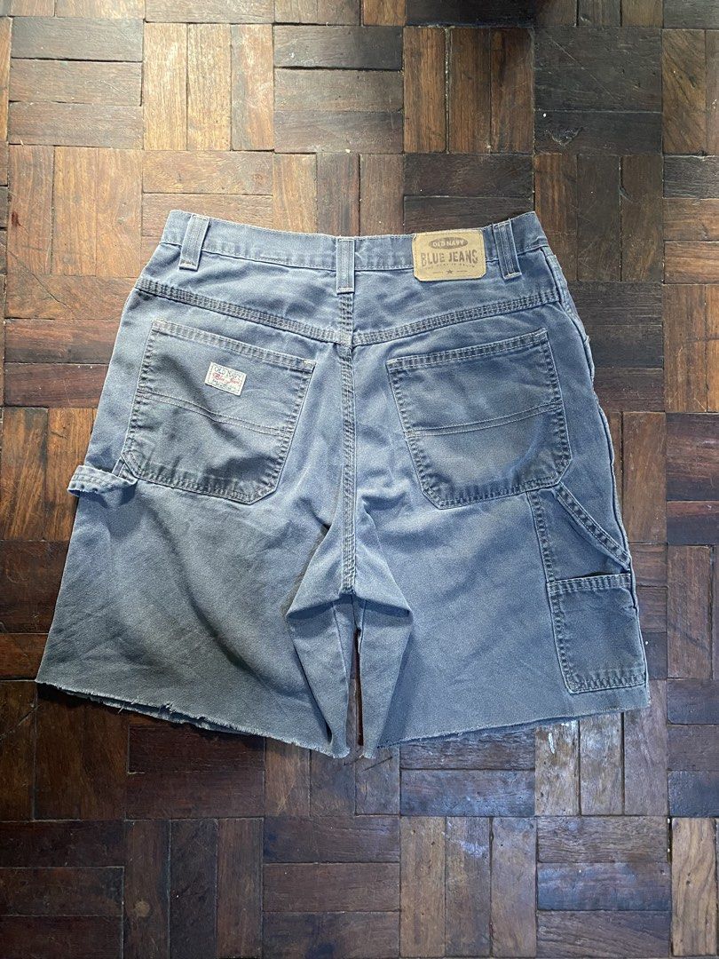 NAVY BLUE CARPENTER JORTS (Category: Shorts) located in Manila. Submitted by thriftyyyyyyyu (Listing ID 1463509579, Image 1). Description: ISSUE PANTS CUTTED TO JORTS.