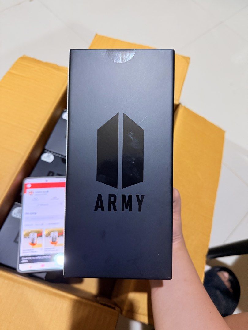 [NEW ARRIVAL - ONHAND] BTS Official Lightstick Ver.4 (Category: K-Wave Merchandise) located in Davao. Submitted by gamergirl0717 (Listing ID 1463451800, Image 3). Description: Price + LSF 3pcs available onhand 📍Davao City.