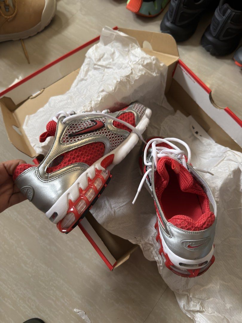 Nike Air Zoom Spiridon Cage 2 Red Silver (Category: Sneakers) located in Tarlac. Submitted by mistershoerack (Listing ID 1463386500, Image 2). Description: - Nike Air Zoom Spiridon Cage 2 - Color: Red and Silver - Size: 9 US Men / 10.5 US Women / EU 42.5 / 27 cm / UNISEX - Includes Original Box - Ideal for Running or Casual Wear - Classic and stylish design - CJ1288 600 - Like new / no heel drag / worn few times only / No issue/ - 100% Original /