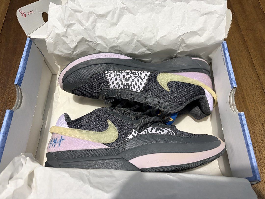 Nike Ja 1 “Personal Touch” Size 8 for Men (2nd hand) (Category: Sneakers) located in Manila. Submitted by rams030919 (Listing ID 1463448083, Image 2). Description: Selling my 2nd hand Ja 1 “Personal Touch” - used but not abused - minimal stain at the heel of the shoes - used indoors - with complete box and receipt (malabo na) - bought 2 years ago - RFS: decluttering - as is where is - can do meet-ups in SM Megamall Message me for more pictures/vi