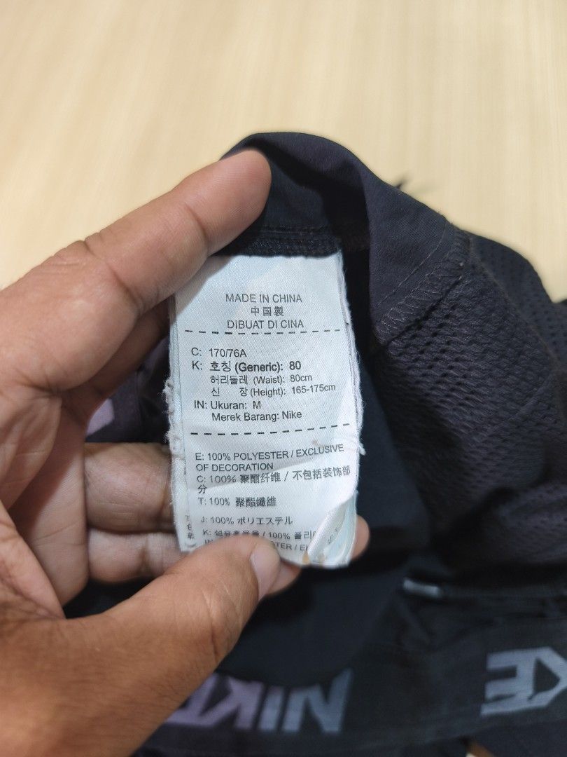 Nike Men's Black Running Shorts Size M (Category: Shorts) located in Santo Tomas. Submitted by ThriftyTeng07 (Listing ID 1463339181, Image 3). Description: Nike Running Short Medium on tag "Waistline 31-34" Length-17.5" Excellent condition Quickdry/Stretchable/ Embroid Logo 500+SF ONLY #Nike.
