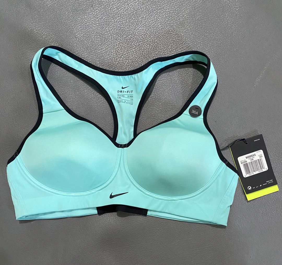 Nike Pro Rival Ultimate High Support Sports Bra 36A (Category: Activewear) located in Pozorrubio. Submitted by izaykite2g (Listing ID 1463384272, Image 1). Description: - Nike Pro Rival Sports Bra - Color: Teal with black trim - Size: 36A - Support Level: Ultimate High Support - Features: Dri-FIT technology, Racerback design - Ideal for: High-impact activities - Condition: Brand new with tags attached.