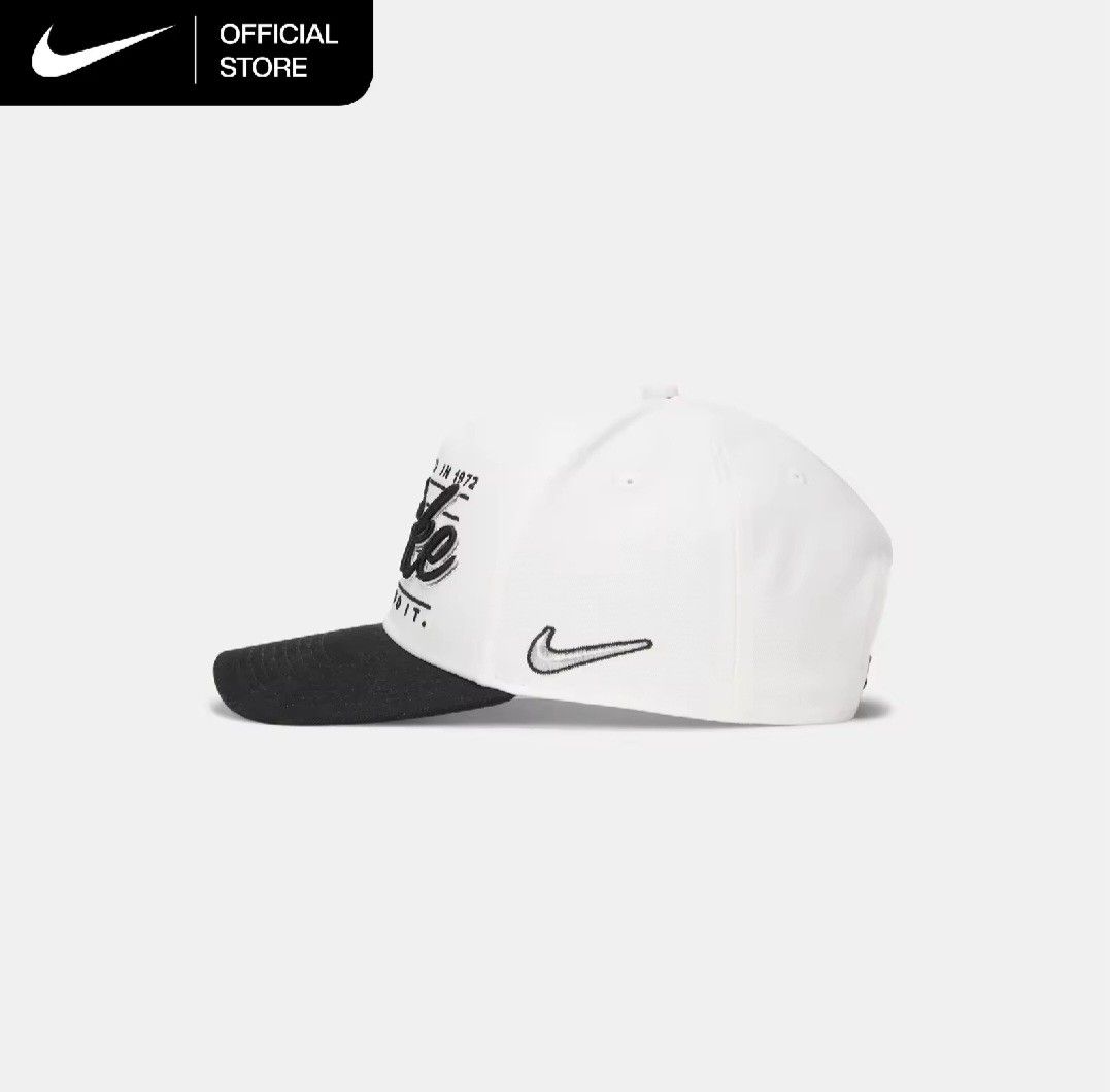 Nike Rise Structured A Frame "Just Do It" Established 1972 (White/Black) CAP/Size:M/L only (Category: Caps & Hats) located in Marikina City. Submitted by roshisneakerhouse (Listing ID 1463552002, Image 3). Description: - Nike Rise Structured A Frame "Just Do It" Established 1972 (White/Black) Cap/Size: M/L only - Black brim and details - "Nike" embroidery - "Just Do It" embroidery - "Established in 1972" text - Ideal for everyday wear Brandnew wi