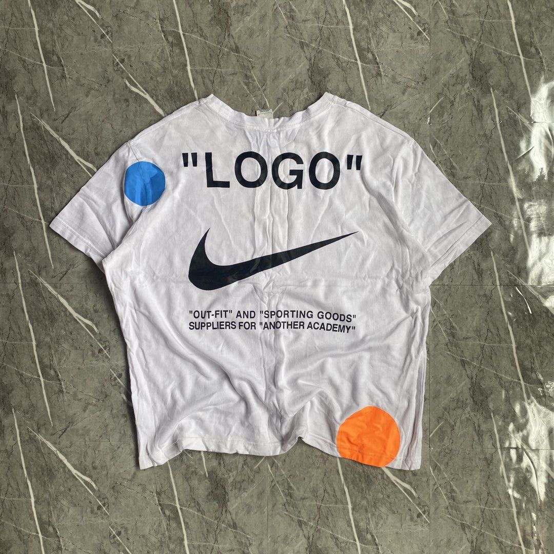 Nike x Off White (Category: Tshirts & Polo Shirts ) located in Naga. Submitted by wanderingtreasures.ph1 (Listing ID 1463423864, Image 2). Description: Nike x Off White Condition 9/10 Color rate 10/10 Cropped/Boxy fitting Small on tag Width 25 / Length 27.5 Neckline issue (maluwag) php + sf 📩 📍Naga Cebu.