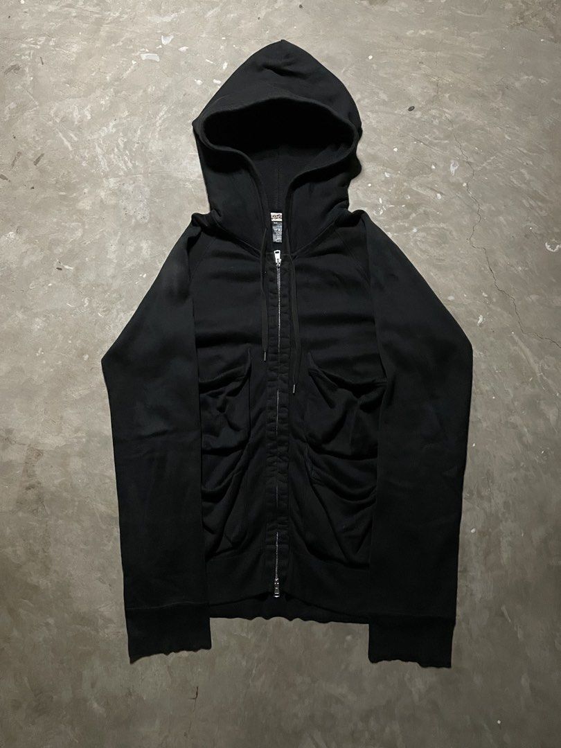 Number (N)ine - Cargo Hoodie (Category: Coats, Jackets and Outerwear) located in Taguig. Submitted by shakedaroom (Listing ID 1463550382, Image 1). Description: Post 2005 Number (N)ine Cargo Hoodie Size L (Size 3 on tag) Condition: 9/10 condo, has slight fade on the back shoulder part Guaranteed Authentic Measurements (inches): Chest: 19” Length: 28” Sleeve length: 32”.
