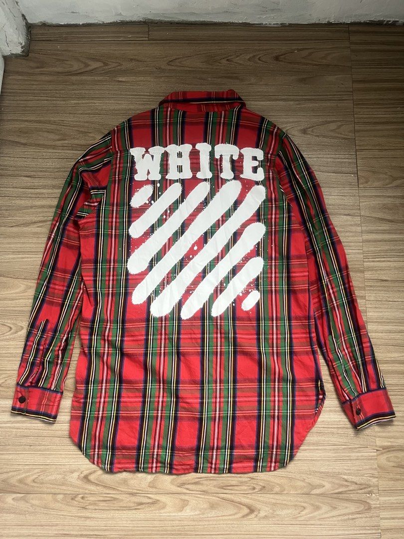 OFF WHITE SPRAY PAINT FLANNEL SHIRT (Category: Luxury Apparel) located in Cebu City. Submitted by fierce.vincent (Listing ID 1463356129, Image 2). Description: OFF WHITE SPRAY PAINT FLANNEL SHIRT EXCELLENT CONDITION 22 x 32-34.5 FIT L TO XL 1350 + SF.
