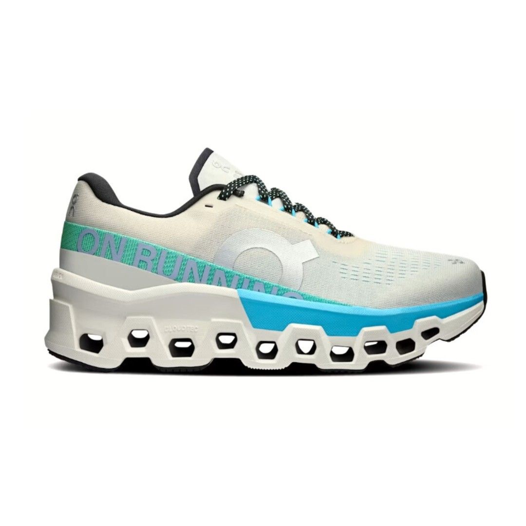 On Cloudmonster2 (Category: Sneakers) located in Santa Rosa. Submitted by paupauness (Listing ID 1463473277, Image 1). Description: - On Cloudmonster2 Running Shoes - EU 38 / US 7 - Women's - Colorway: Cream|Horizon - Features: Unique cloud-like sole for maximum cushioning - Closure: Lace-up - Ideal for: Long runs and everyday wear RFS : Decluttering. Only a couple of times for walking/short runs. Stain on the right shoe but barely noticable (see
