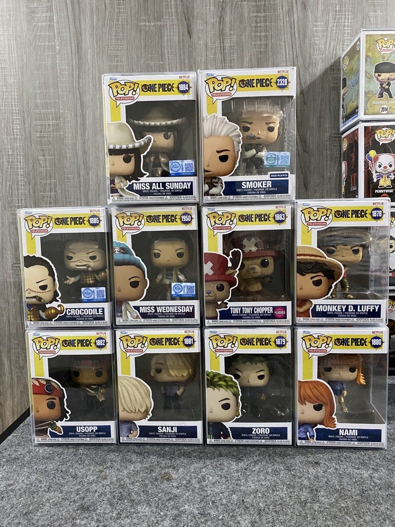 One Piece Funko Pop (Live Action) Complete Set (Category: Figurines & Statues) located in Caloocan City. Submitted by kelvinsese01 (Listing ID 1463474564, Image 1). Description: For Sale One Piece Live Action Funko Pop ‼️‼️ Take All Only 💰 ₱[12500] Slightly Nego • One Piece Miss All Sunday #1884 • One Piece Smoker #2328 • One Piece Crocodile #1885 • One Piece Miss Wednesday #1950 • One Piece Tony Tony Chopper #1883 • One Piece Monkey D. Luffy #1