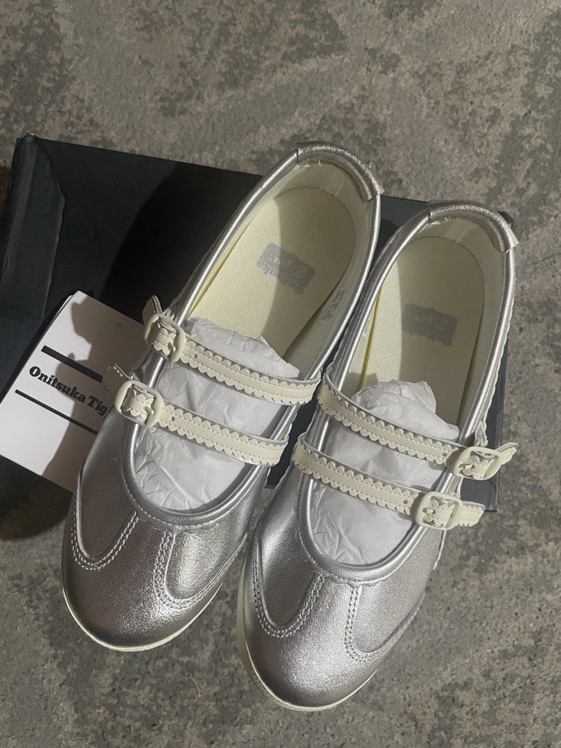 Onitsuka Tiger Mexico 66 TGRS (Category: Sneakers) located in Manila. Submitted by swipetothrift (Listing ID 1463475385, Image 1). Description: - Original Silver Onitsuka Tiger - Mary Jane style with double straps - Includes original box and tag .