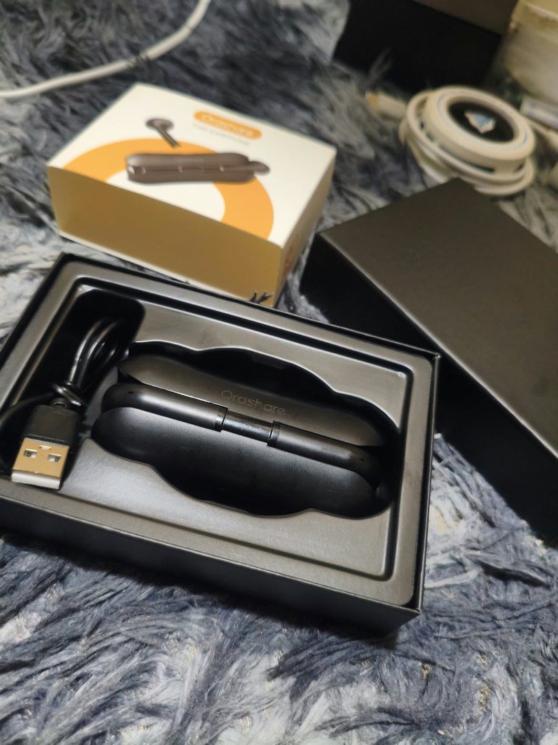 orashare Wireless Earbuds with Charging Case (Category: Earphones) located in Manila. Submitted by thriftnivee (Listing ID 1463432483, Image 1). Description: - Orashare Wireless Earbuds - Color: Black - Includes charging case - Includes USB cable - All items included in the box - Ready for immediate use.