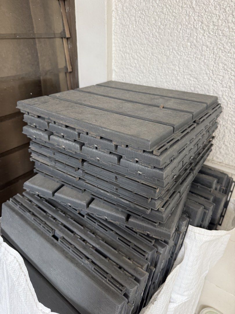 Outdoor WPC Plastic Deck Floor Tiles Gray (Category: Outdoor Furniture) located in Quezon City. Submitted by mdeclutterer (Listing ID 1463482907, Image 1). Description: Its original price: 65php/pc from orange app I have 110 pieces available. Dimensions (per tile): 30cm x 30cm x2.2cm Lightweight but Firm because it is made of high hardness plastic. It’s not as heavy as wooden deck tiles, but has good load-bearing properties. Easy Snap Connection 