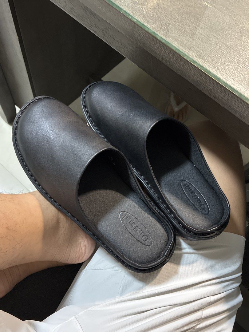 Outland Black Leather Mules Slippers (Category: Slippers and slides) located in Quezon City. Submitted by lopezbenj313596 (Listing ID 1463459438, Image 1). Description: - Brand: Outland - Style: Black Leather Mules - Features: Easy slip-on, comfortable - Ideal for: Around the house, quick errands - Condition: Never use it .