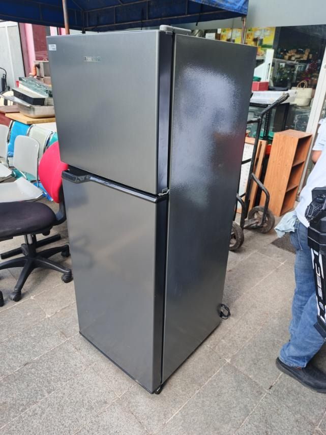 Panasonic Two-Door Refrigerator (Category: Refrigerators and Freezers) located in San Pedro. Submitted by cgi.saversplustrading (Listing ID 1463347859, Image 3). Description: - Panasonic two-door refrigerator inverter - Top freezer, bottom fridge - Plenty of shelf space - Sleek grey exterior - Works well - Ideal for small spaces or as a secondary fridge.