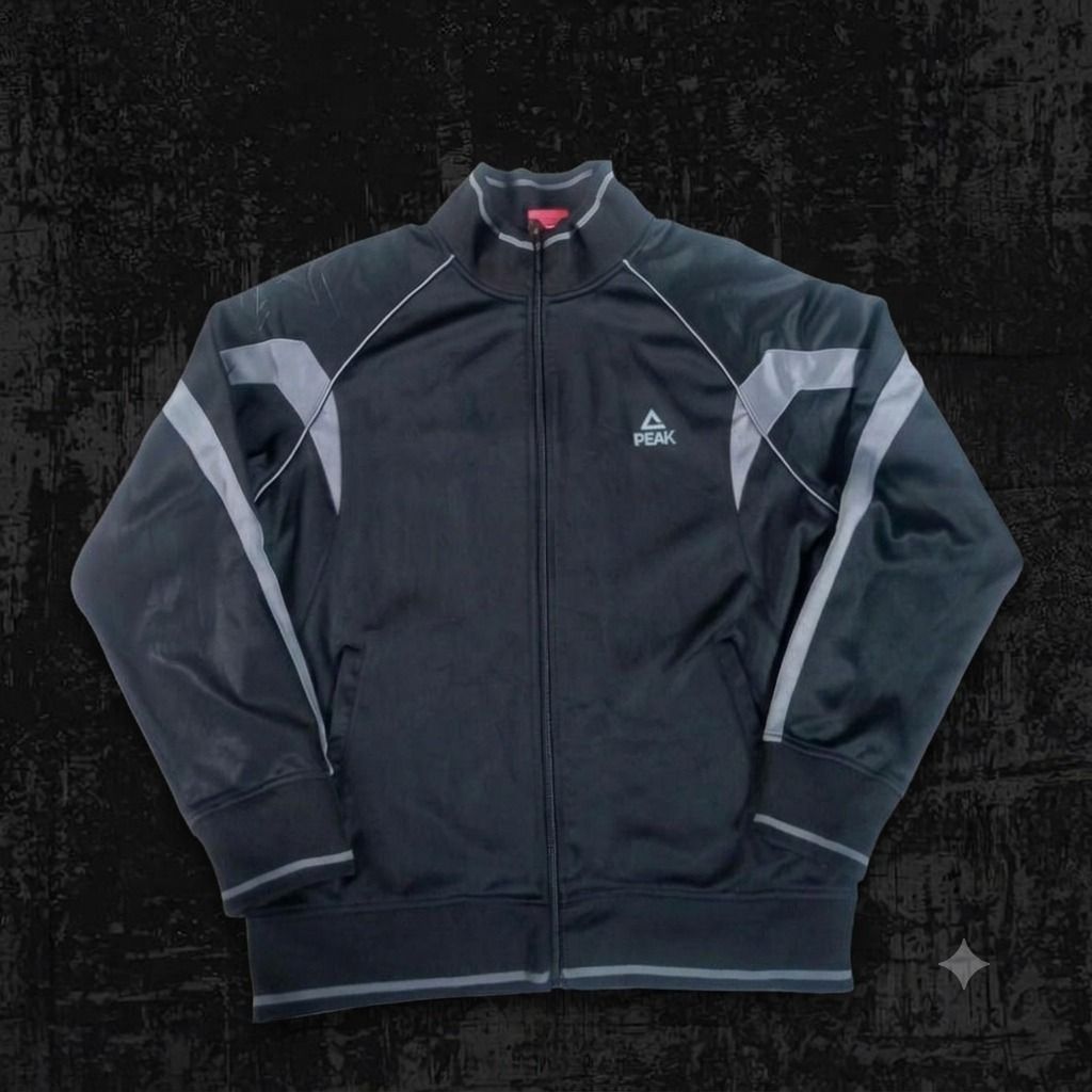 Peak zip-up track jacket (Category: Coats, Jackets and Outerwear) located in Pasig City. Submitted by rjkfindsofficial (Listing ID 1463402975, Image 1). Description: -Dimes Length: 26 Width: 21 -No issue -all zipper working -Complete tags.
