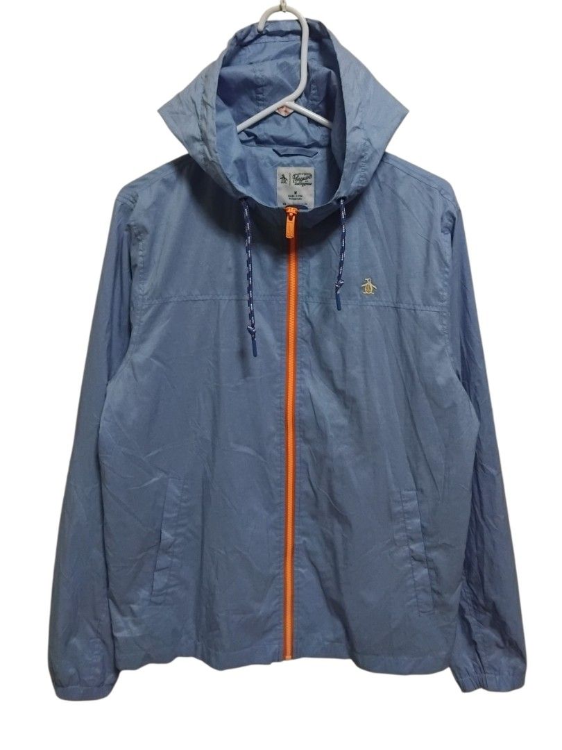 Penguin Light Blue Hooded Windbreaker Jacket (Category: Coats, Jackets and Outerwear) located in Pasig City. Submitted by hustlexcurate (Listing ID 1463433217, Image 1). Description: Penguin Light Blue Hooded Windbreaker Jacket Size MEDIUM Dimensions: 23X27.