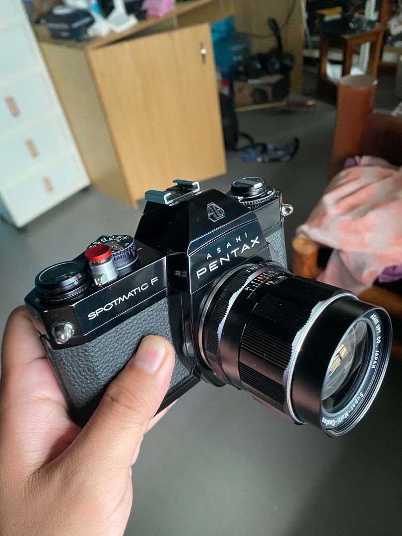 Pentax Spotmatic F (Category: Cameras) located in Arayat. Submitted by Kaisser (Listing ID 1463416083, Image 2). Description: Pentax Spotmatic F w/ SMC Takumar 35mm f/2 Cosmetics: 9.5/10 Body: - Near mint ✅ - Clean Viewfinder ✅ - All shutter speeds working ✅ - Working flash synch ports and hotshoe ✅ - Lightmeter working but not sure of its accuracy Lens: - Near mint cosmetics ✅ - Clicky aperture ✅ - Smooth focusing ✅ - No haze/fungus Issue: May c
