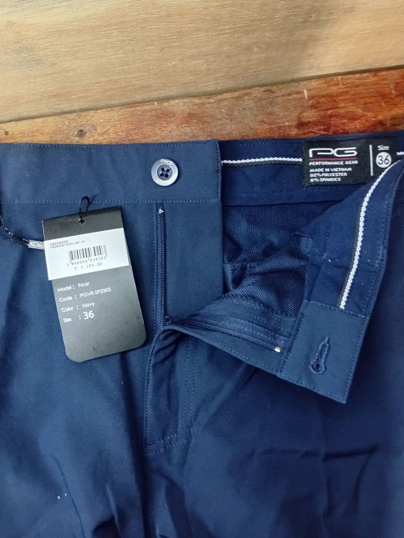 PG Performance Gear Navy Blue Golf Pants Size 36 (Category: Shorts) located in Paranaque City. Submitted by ljcos (Listing ID 1463476996, Image 2). Description: - Navy blue golf pants - Brand: PG Performance Gear - Material: Polyester and Spandex blend for comfort and stretch - Size: 36 waist - Versatile: Ideal for the golf course or casual outings.