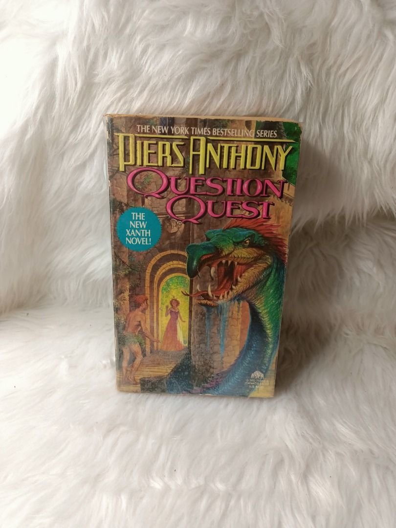 Piers Anthony Question Quest The New Xanth Novel (Category: Storybooks) located in Tumauini. Submitted by qeynichi (Listing ID 1463326885, Image 1). Description: - Title: Piers Anthony's Question Quest - Series: New Xanth Novel - Format: Paperback - Cover Art: Features a cool dragon and figures - Condition: Pages yellowed from age, spine has some wear - Genre: Fantasy - Recommended for: Fans of the Xanth series.