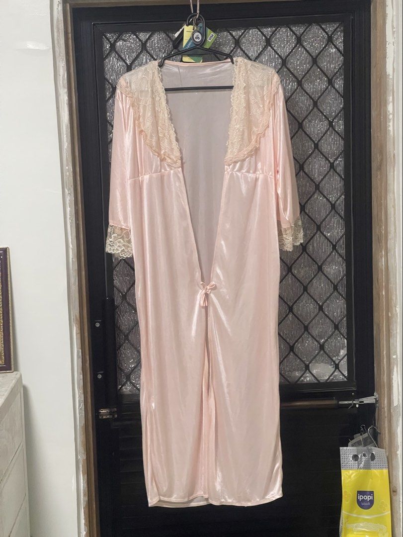 Pink and Peach Night Robes Bundle (Category: Undergarments & Loungewear) located in Pasig City. Submitted by sirendiva_ (Listing ID 1463364103, Image 3). Description: - never worn, only stored in a box - small sized night robes - the peach-colored robe is flawed .