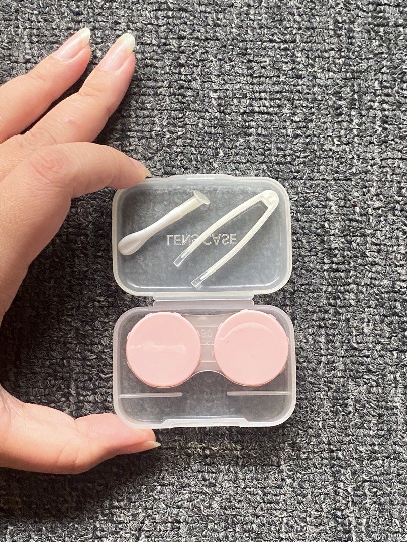 Pink Contact Lens Case with Tools (Category: Vision Care) located in Makati City. Submitted by clutterfree.life (Listing ID 1463389126, Image 1). Description: - Cute pink contact lens case - Includes tweezers and soaking stick - Separate compartments for left and right lenses - Compact and portable for travel or daily use - Ensures your contact lenses stay clean and safe Never used. .