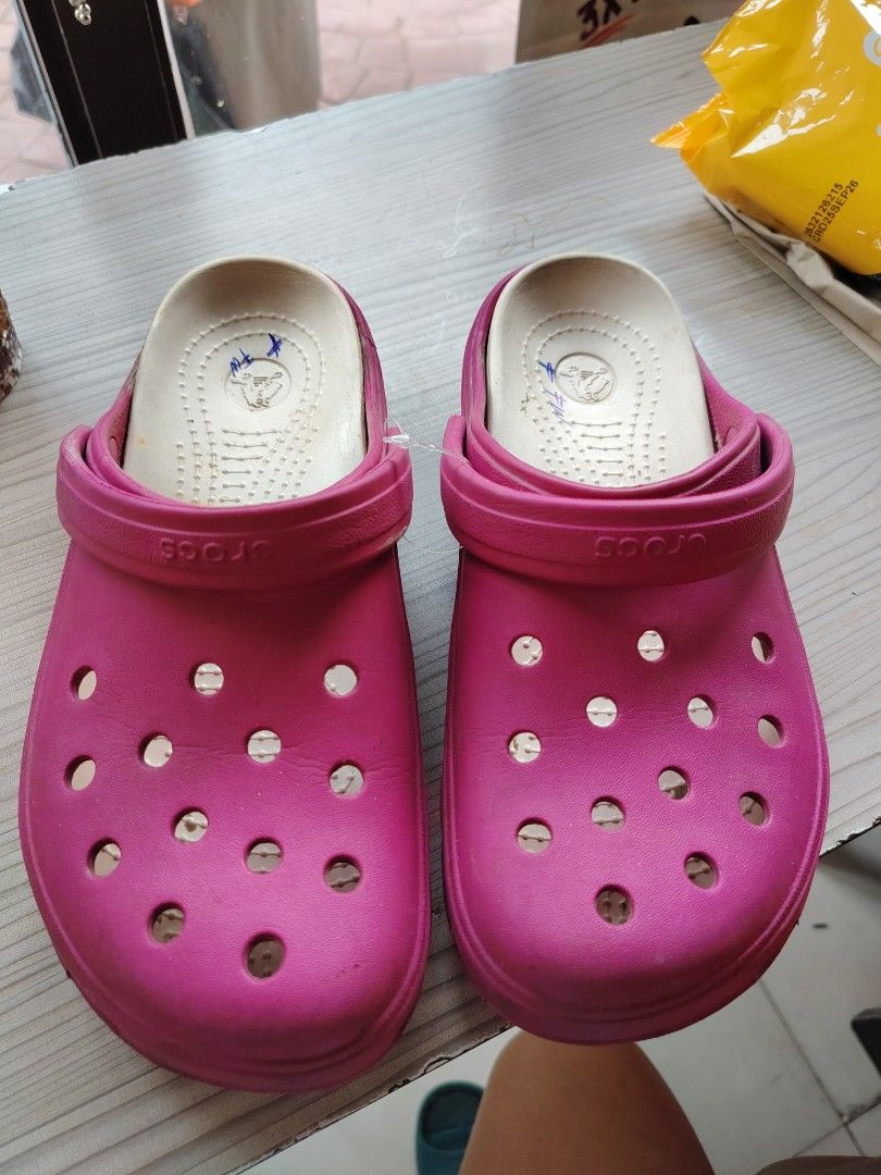 Pink CROCS Tone Clog Size 8 (Category: Slippers and slides) located in Manila. Submitted by purediamond888 (Listing ID 1463379194, Image 1). Description: - Pink Crocs clogs - Size 8 - Made in China - with relaxing step - Soles show some wear - Ideal for casual wear or gardening.