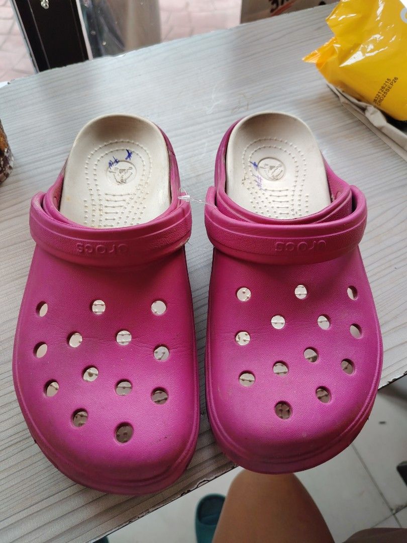 Pink CROCS Tone Clog Size 8 (Category: Slippers and slides) located in Manila. Submitted by purediamond888 (Listing ID 1463379194, Image 2). Description: - Pink Crocs clogs - Size 8 - Made in China - with relaxing step - Soles show some wear - Ideal for casual wear or gardening.