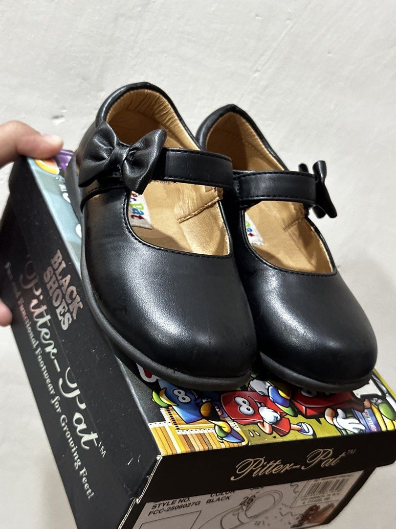 Pitter Pat Black Shoes size 26 (Category: Babies & Kids Fashion) located in Tanauan. Submitted by ades.ades (Listing ID 1463517279, Image 1). Description: Binili sa SM store pwede sa maarte. With box. 16.5cm Size 26.