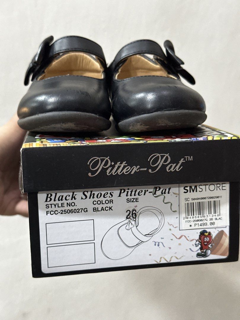 Pitter Pat Black Shoes size 26 (Category: Babies & Kids Fashion) located in Tanauan. Submitted by ades.ades (Listing ID 1463517279, Image 2). Description: Binili sa SM store pwede sa maarte. With box. 16.5cm Size 26.