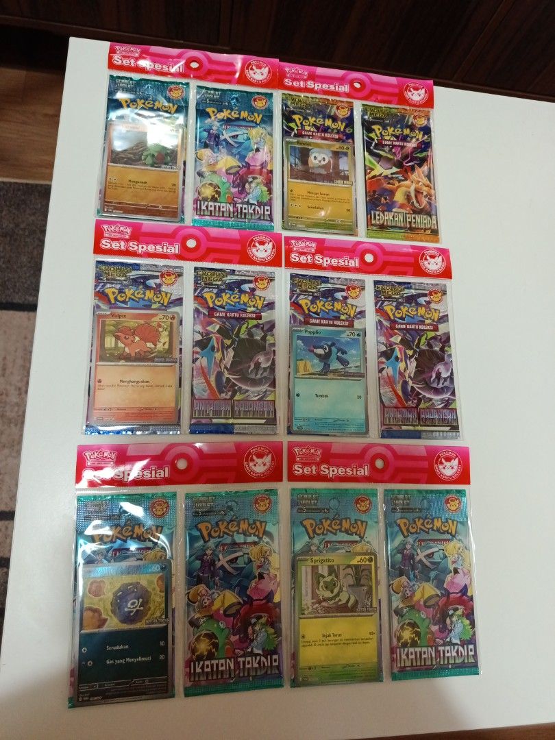Pokemon Card Packs - Set Spesial (Category: Raw Singles) located in Muntinlupa City. Submitted by markkeub (Listing ID 1463365599, Image 2). Description: - Sealed Pokemon 'Set Spesial' card packs - Ideal for collectors and expanding your Pokemon card collection - All packs are sealed and ready to be opened total 12 boosterpacks with 5 cards and 6 promocards take all 1999 peso pick up alabang send sameday lalamove or grab send 1/2 days full off ph
