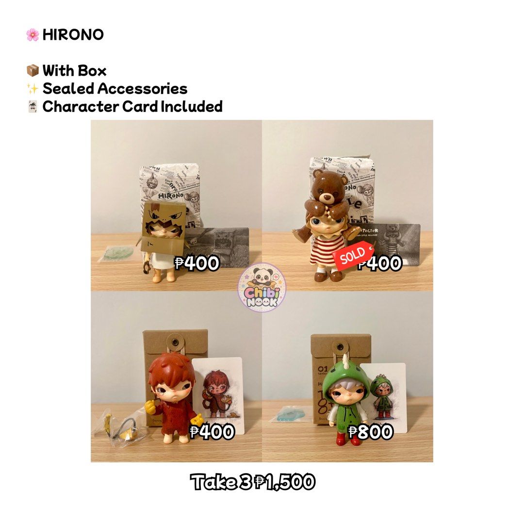 Pop Mart Collectible Figures (Category: Designer & Blind Box Toys) located in Legazpi City. Submitted by yestodeclutter (Listing ID 1463376499, Image 2). Description: UPDATED LIST & PRICE 🩷Complete with character card 🩷Some include the original box & sealed accessories 🩷Carefully kept in excellent condition 📌 Prices are indicated in each photo. 📌 First to pay, first to secure. 📌 Reservations are available upon agreement. 📌 GCash & Bank Tra