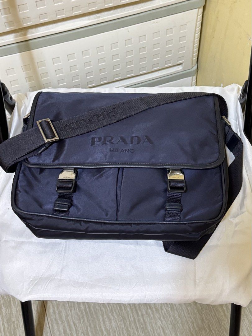 Prada Nylon Saffiano Small Messenger Bag (Category: Luxury Bags & Wallets) located in Taguig. Submitted by yumbougieee (Listing ID 1463336646, Image 1). Description: Orig prada nylon saffiano small crossbody. As new condition. No issue.