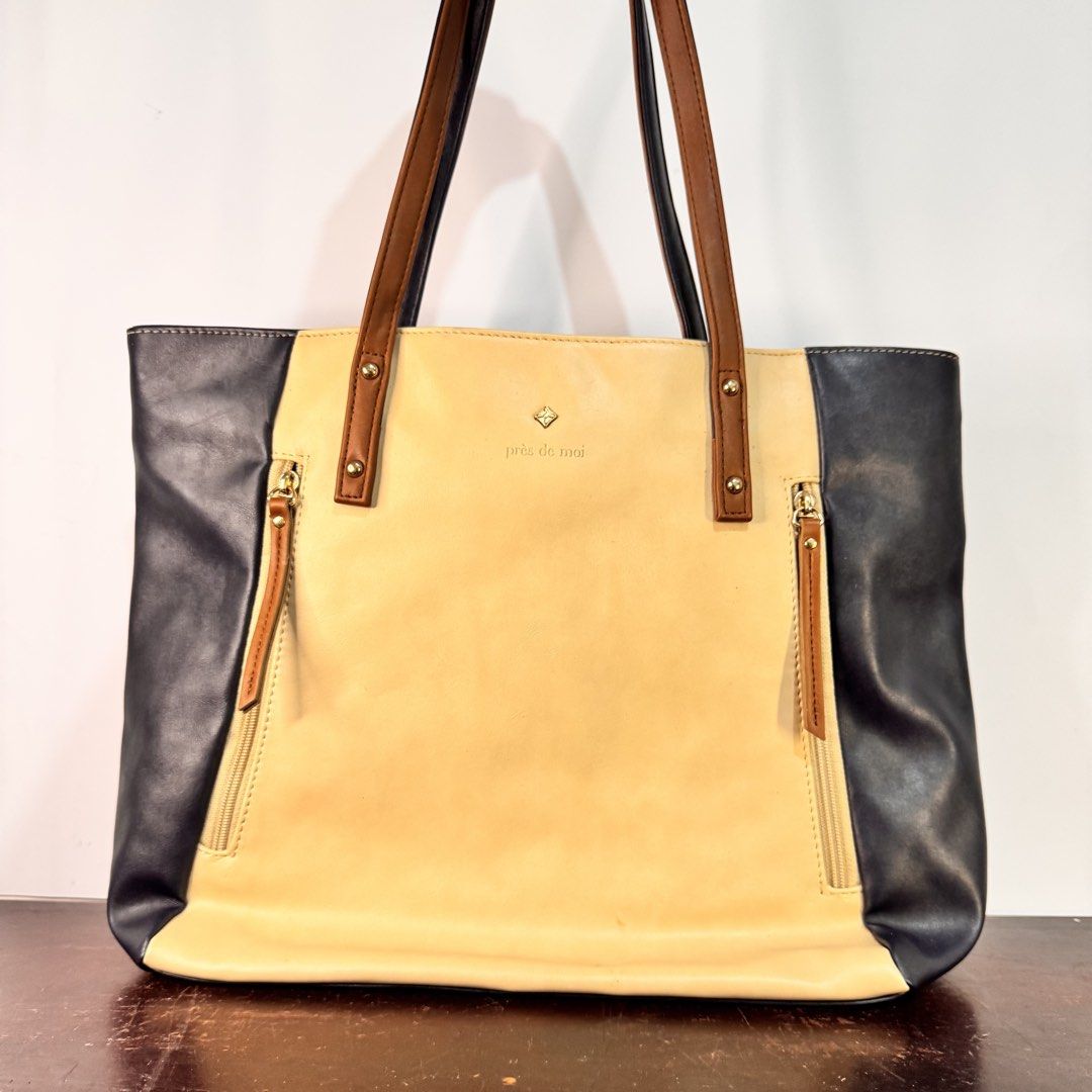 Près de Moi Colorblock Tote Bag (Category: Tote Bags) located in Bulacan. Submitted by orangepixiestixgirl (Listing ID 1463470016, Image 1). Description: ‼️message me on ig, @orangepixiestixgirl for inquiries and transactions‼️ ‼️CAN’T REPLY HERE‼️ Près de Moi Colorblock Tote Bag Dimensions: Height—32cm Width— 42cm Notes: Secondhand bags from Japan surplus. Please manage your expectations, may have signs of use and minor imperfections. Php 250 + 