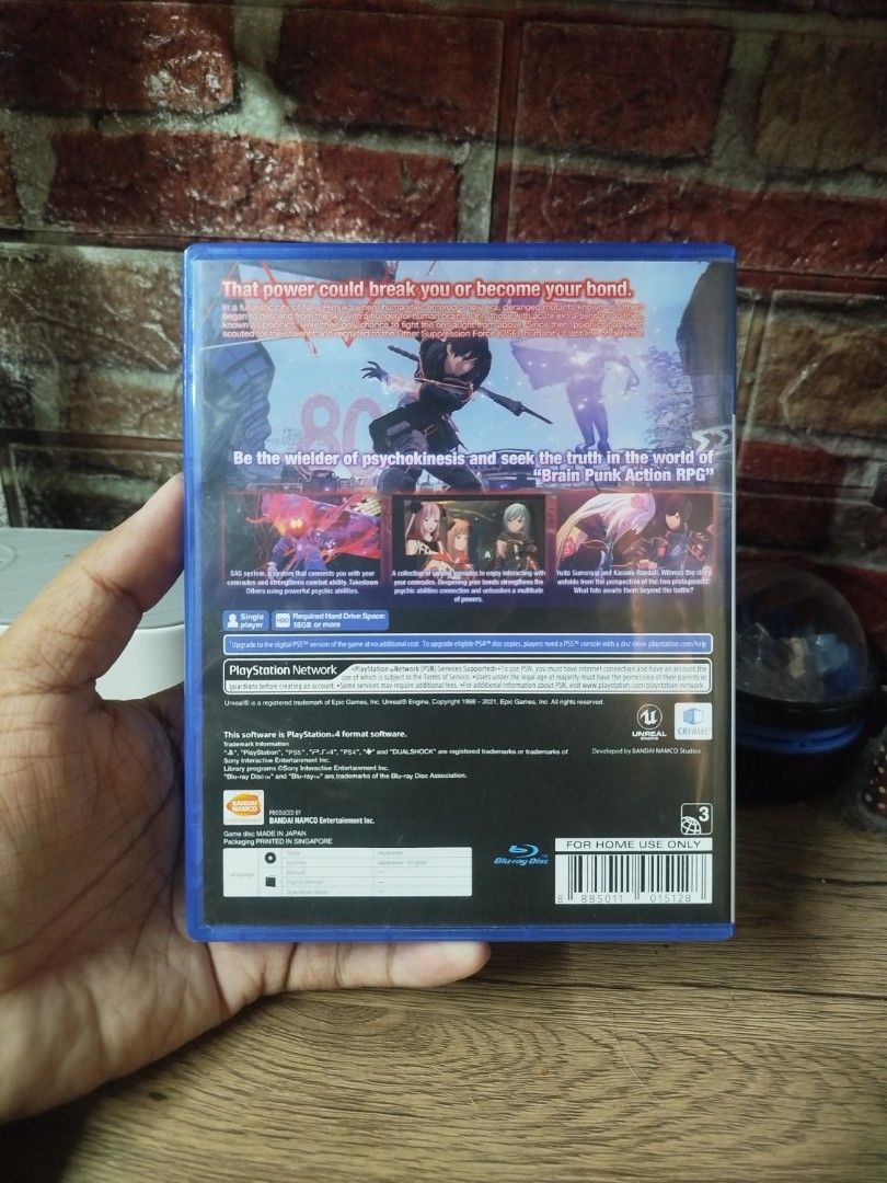 PS4 Scarlet Nexus Game (Category: PlayStation) located in Binan City. Submitted by pumpkiiin02 (Listing ID 1463346522, Image 2). Description: - Scarlet Nexus Action RPG for PS4 - Choose to play as Kasane Randall or Yuito Sumeragi - Explore a vibrant futuristic world - Wield powerful psychokinetic abilities - Free upgrade to the PS5 version included - Disc and original case are included.