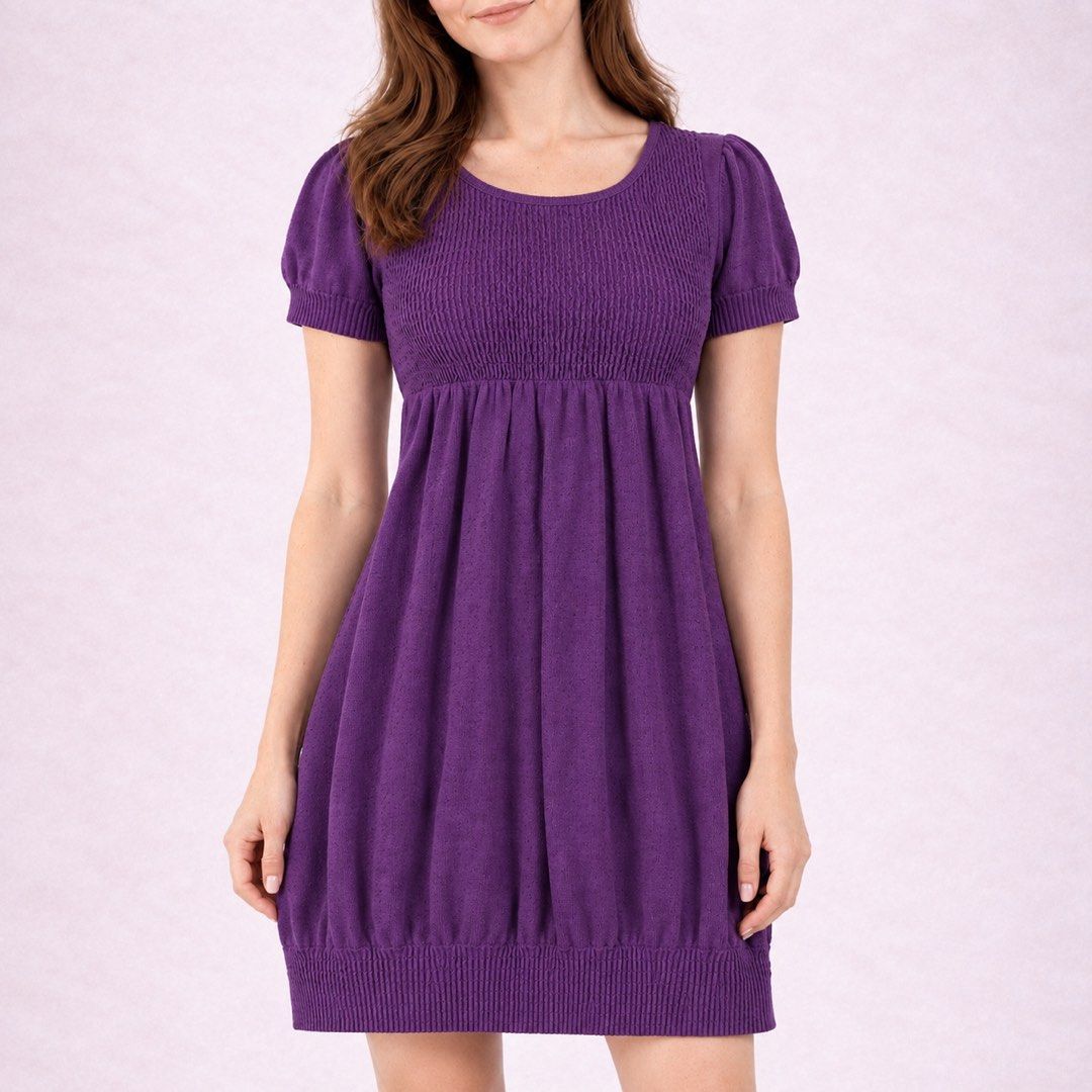 Purple Smocked Dress (Category: Dresses) located in San Ildefonso. Submitted by rgdeclutters (Listing ID 1463474904, Image 2). Description: L 30" W 12" Stretchy.