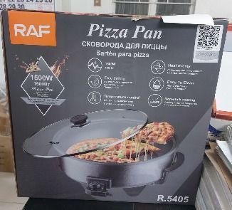 RAF PIZZA PAN R-5405 (Category: Breadmakers) located in Caloocan City. Submitted by charlie232a66 (Listing ID 1463389380, Image 1). Description: 1500W multipurpose electric pizza pan and skillet featuring a durable non-stick coating and adjustable temperature control.