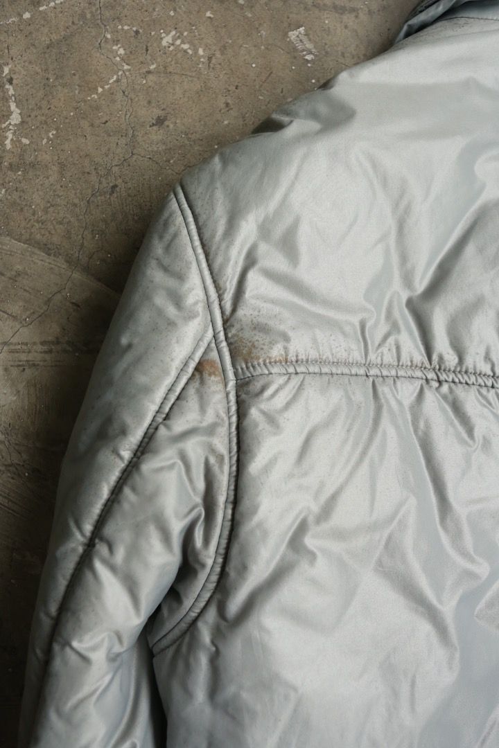 Raf Simons - F/W 03 - “Closer” - Rider Down Jacket (Category: Coats, Jackets and Outerwear) located in Manila. Submitted by graymatter_ (Listing ID 1463444689, Image 3). Description: Raf Simons - F/W 03 - “Closer” - Rider Down Jacket Tagged Size: 48 Condition: 8/10 Flaws: Overall Spots, Loose Stitchings on Lining Material: 100% Polyamide Zipper: Opti Made in: Belgium Dimensions Length: 27 Width: 23.5 Shoulder: 19 Sleeve: 27.