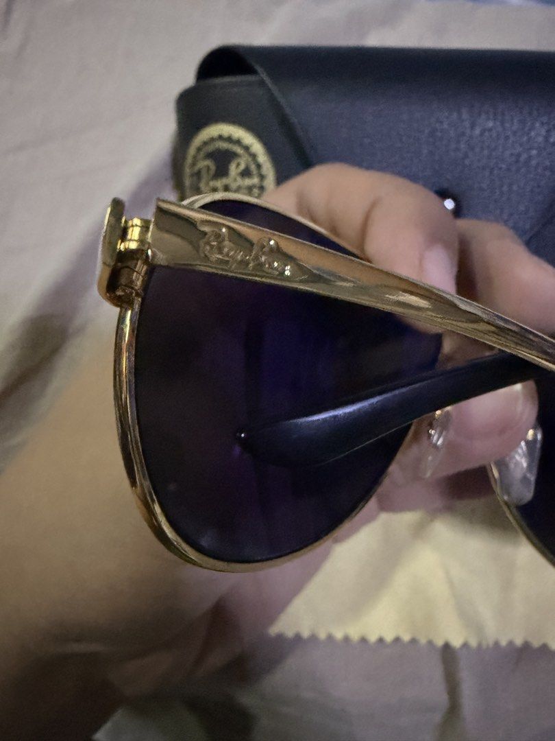 Ray-Ban Aviator Blue Sunglasses with Case (Category: Sunglasses & Eyewear) located in Pasig City. Submitted by aprilluxcloset0812 (Listing ID 1463480243, Image 3). Description: - Classic Ray-Ban Aviator sunglasses - Gold frame with dark lenses - Comes with original black Ray-Ban case - Includes yellow cleaning cloth - Ideal for everyday wear - Stylish eye protection RFS: decluttering EVERYTHING MUST GO‼️Just make a reasonable offer ❤️ All items O