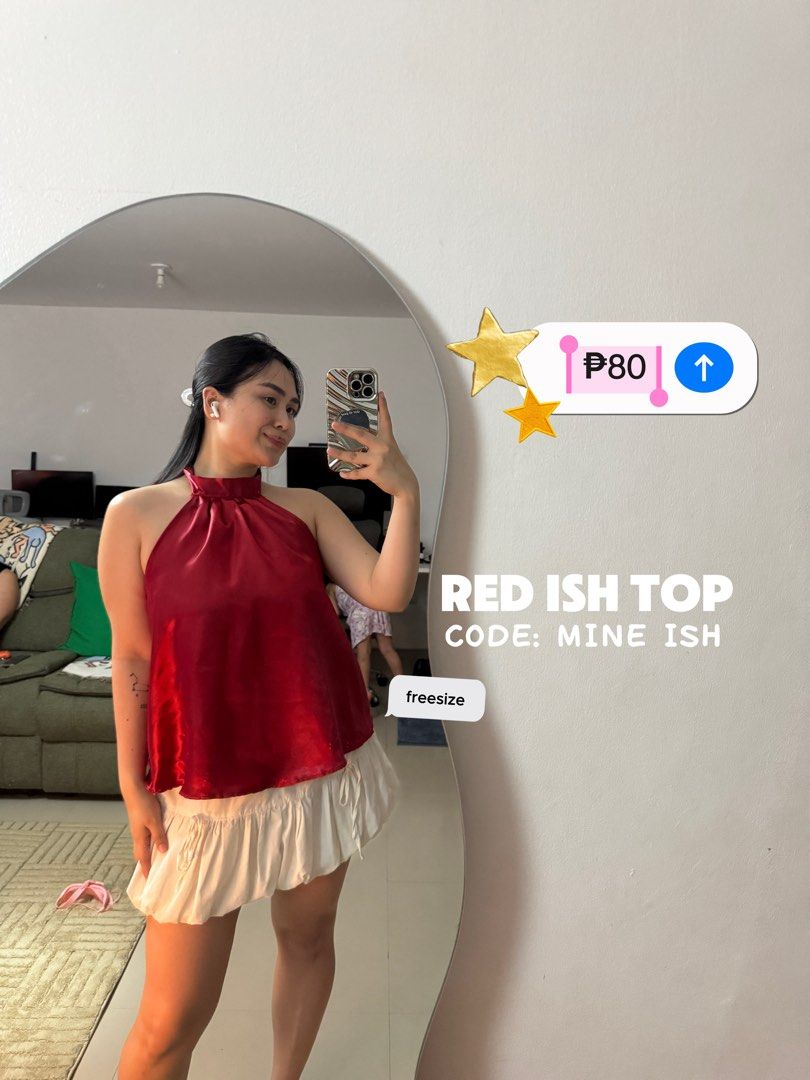 Red Backless Blouse (Category: Blouses) located in Makati City. Submitted by lovedbybonny (Listing ID 1463350778, Image 1). Description: Perfect for date night! .