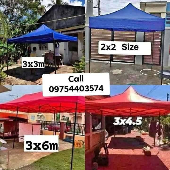 Retractable tent (Category: Hiking & Camping) located in Manila. Submitted by joydolor (Listing ID 1463343902, Image 1). Description: Meter Retractable Foldable Outdoor Tent NO BRAND 2x2 2450 3x3 2550 3x4.5 3800 3x6 red 4900 Retractable tent Best for any occasion Can be used as car cover Very easy to set up Affordable Hard pressed extruded high intensity aluminum oxidized alloy Poly Rubber Water Proof Fabric High Strength Aluminum Connector.