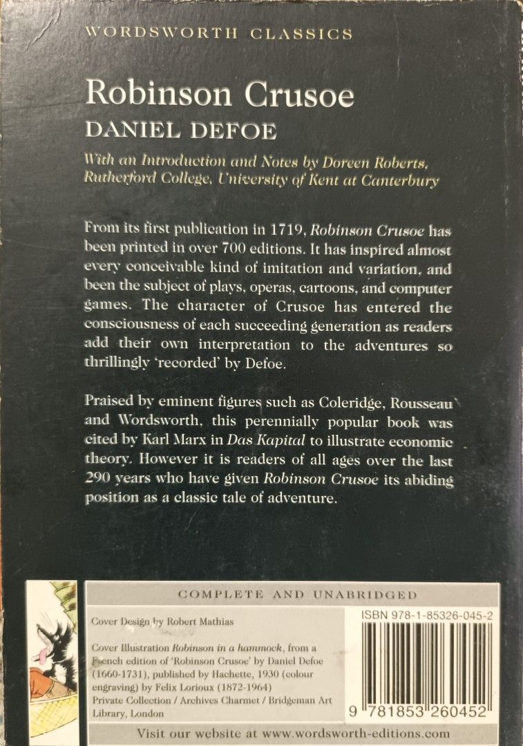 Robinson Crusoe by Daniel Defoe (Category: Storybooks) located in Valenzuela. Submitted by migssung (Listing ID 1463432432, Image 2). Description: .