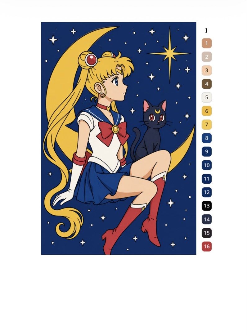 Sailor Moon Paint by Number (Category: Art & Prints) located in Cavite. Submitted by rxnsgt (Listing ID 1463442804, Image 3). Description: Sailor Moon - Paint by Number Ready to print PDF COPY of Sailor Moon - Paint by Number 🖍️ Brand new digital copy! After purchasing, you’ll receive a PDF file of the coloring book. 📩 No physical copy will be shipped. The PDF will be sent via email (or any digital delivery method you prefer) once payment is co