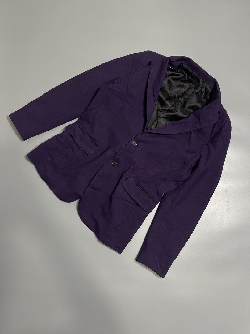 SAINT LAURENT PARIS PURPLE BLAZER (Category: Coats, Jackets and Outerwear) located in Manila. Submitted by 5kcollectiveph (Listing ID 1463530677, Image 2). Description: SAINT LAURENT PARIS PURPLE BLAZER -Medium -Width: 22 -Length: 28.5 -Color rate: 9.5”10 -Like new .