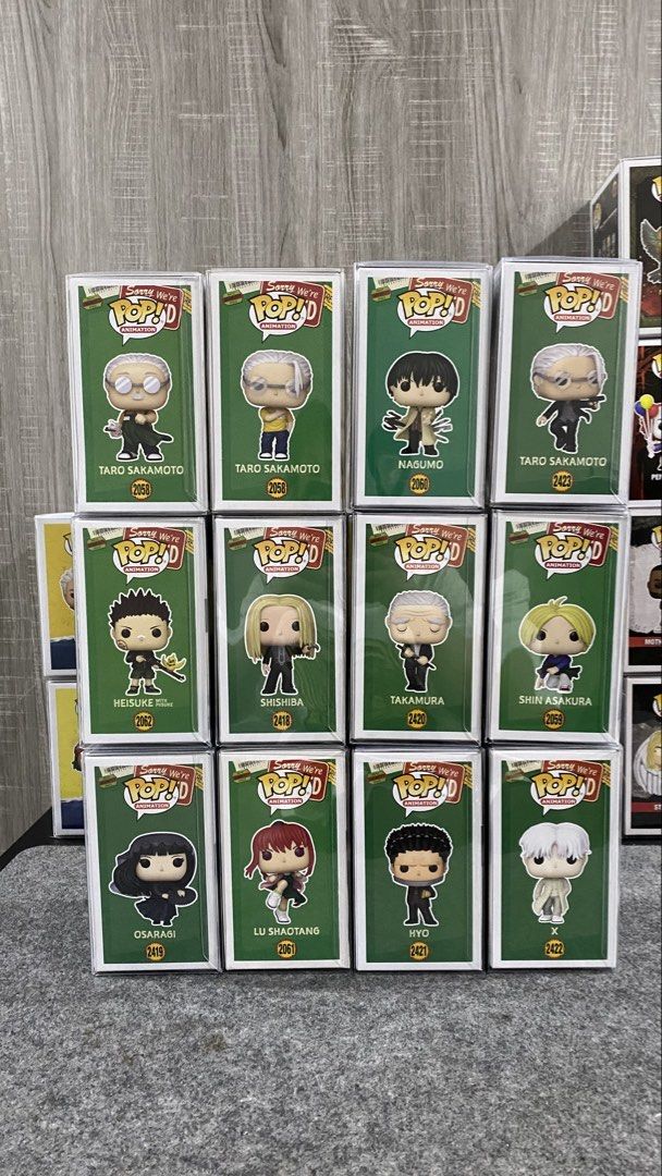 Sakamoto Days Funko Pop (Complete Set) (Category: Designer & Blind Box Toys) located in Caloocan City. Submitted by kelvinsese01 (Listing ID 1463475468, Image 2). Description: For Sale Sakamoto Days Funko Pop Set ‼️‼️ Take All Only 💰 ₱[P11000] • Sakamoto Days Taro Sakamoto #2058 (Chase) • Sakamoto Days Taro Sakamoto #2058 • Sakamoto Days Taro Sakamoto #2423 (Toy Expo Sticker) • Sakamoto Days Nagumo #2060 • Sakamoto Days Heisuke with Piisuke #206