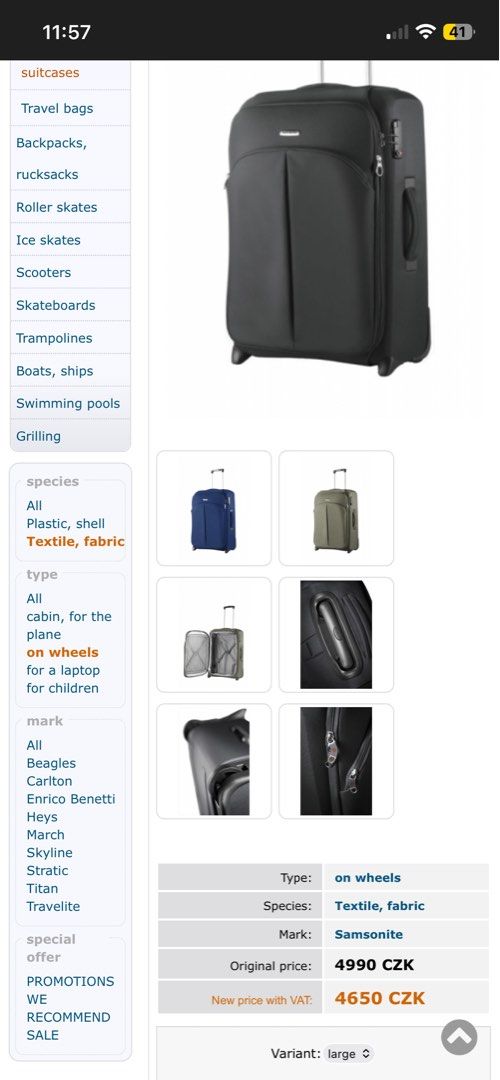 Samsonite Cordoba Duo Small (Category: Luggage) located in Quezon City. Submitted by beadiamzon (Listing ID 1463512363, Image 3). Description: Samsonite Cordoba Duo Size: Small 40 x 50 x 20 cm Capacity: 50L Color: Dark gray Price: 1k Free Delivery within Metro Manila.
