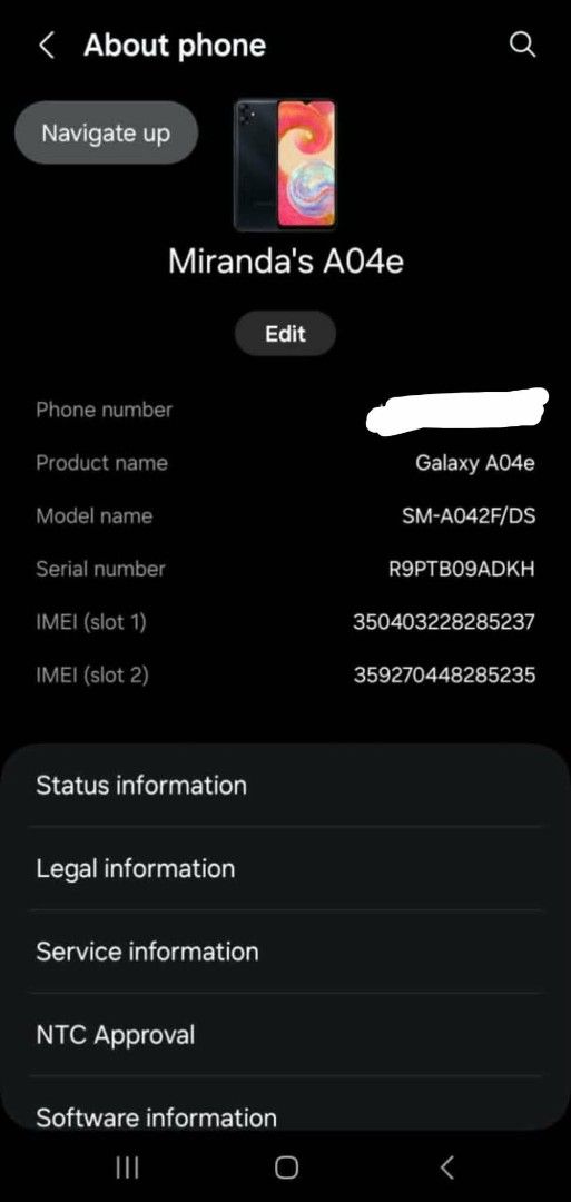 Samsung A04 (Category: Early Generation Mobile Phones) located in Manila. Submitted by mira_0130 (Listing ID 1463477107, Image 2). Description: - Samsung A04e - 32GB Internal Storage - 3GB RAM - Ideal for basic smartphone needs Only problem is the power button. sometimes it doesnt press, that is all, other than that phone works well..